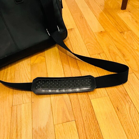 Cole Haan Black Leather Briefcase Messenger Bag - Picture 15 of 16